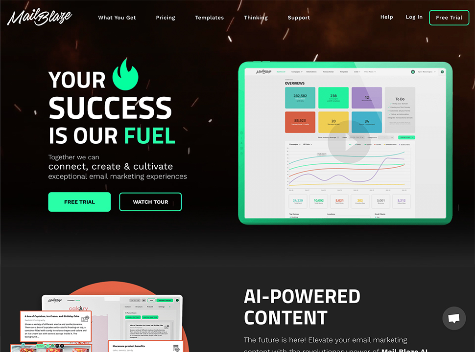 screenshot of Mail Blaze